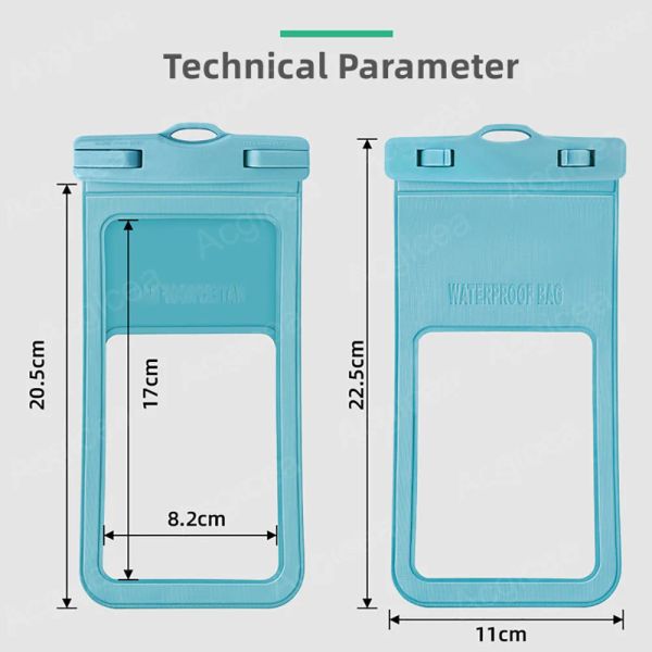 Wasserdichtes Telefonkoffer -Beutelschutz für iPhone Xiaomi Samsung Redmi Mobiltelefonabdeckung Unterwasser -Hülle Universal Water Proof Beutel