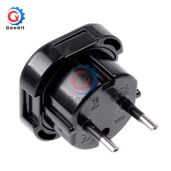 Universal Travel UK all'UE Euro Plug Ac Power Charger Adapter Adapter Socket Adapter Connector Black Power Plug Adapter