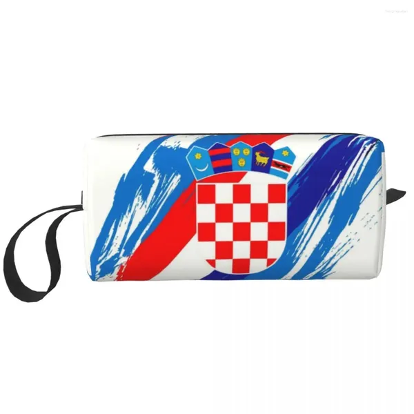 Сумки для хранения Custom Flag of Horatia Travel Cosmetic Bag Женщины Хорватская патриотическая гордая макияж туалетные принадлежности.