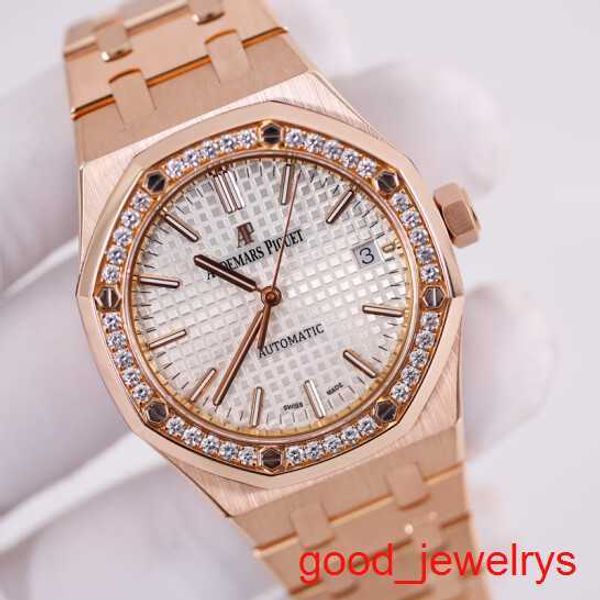 Aufregende AP -Handgelenk Watch Royal Oak 15451or Frauen Uhr Roségold mit Diamond Automatic Mechanical Swiss Luxury Uhren Uhren Casual Fashion Watch Durchmesser 37mm