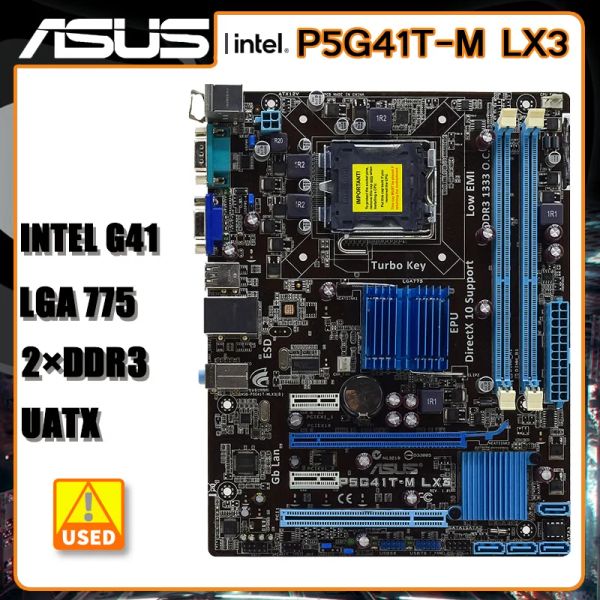 Motherboards LGA 775 Motherboard ASUS P5G41TM LX3 Intel G41 DDR3 8 GB SATA II VGA ATX -Unterstützung für Celeron 450 CPUs