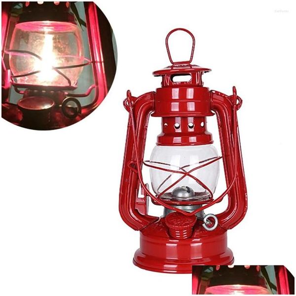 Tragbare Laternen LED CAM Lantern Retro-Stil Petroleum Storm Metal Outdoor Lampe MTI-Specification Luminous Kerosin Drop Lieferung Spo DhlZw