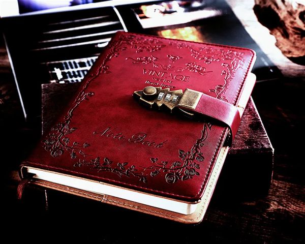 Notizbücher Retro Passwort Buch Notebook Student Office Tagebuch mit Sperre New Hand Ledger billiges dickes Buch