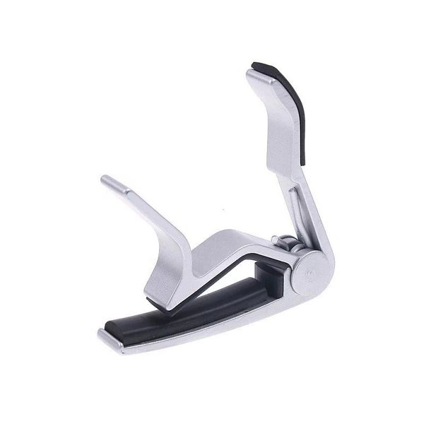 2024 Высококачественный алюминиевый сплав серебряный серебро Quick Change Clamp Key Acoustic Classic Guitar Capo для регулировки тонна гитарного гитарного тюнера - для