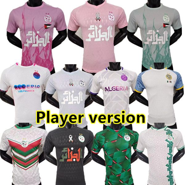 Maglie da calcio Algerie Mahrez 2023 2024 a casa via Bounedjah Feghouli Bennacer Atal 23 24 Maillot de Foot Algeria Versione Algeria Football Shirt