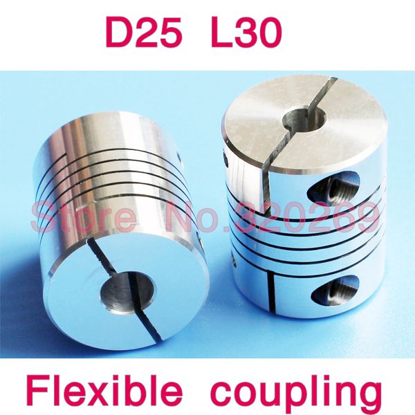 5 pcs/lotto CUPPER CNC Accoppiatore del motore flessibile Connettore di accoppiamento flessibile D25 L30 5mm 6mm 6,35 mm 1/4 .25 8mm 10 mm 12 mm 12,7 mm