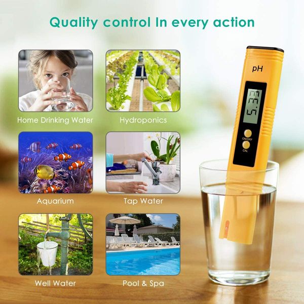 Hohe Genauigkeit 0-14 pH 0,01 LCD Digital pH-Meter Watertester für Wasserfutter Aquarium Pool Hydrokroponik Tasche Größe PH Tester
