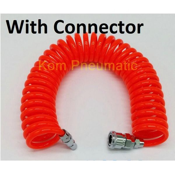 PU 8mm x 5mm de tubo de mangueira de compressor de poliuretano de poliuretano Ferramenta de ar flexível com conector PU0805 Spring Spiral Pipe 8*5 080050030