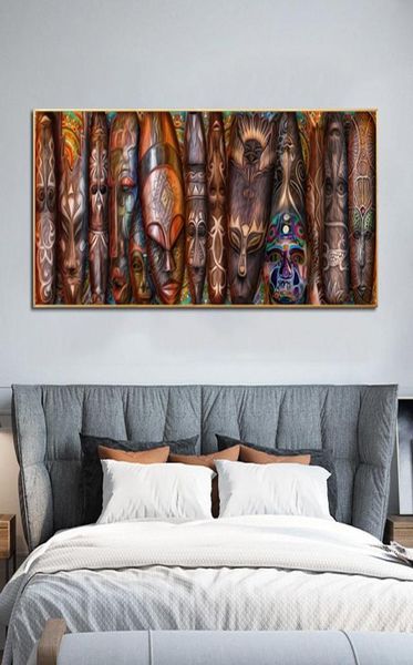 Pinturas máscaras africanas pôsteres de tela impressas abstarct faces imagens de arte de parede para sala de estar decoração de casa moderna decorativa6719035