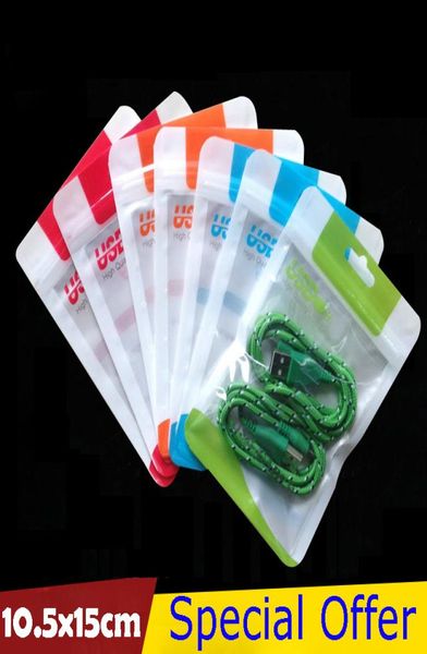 Clear White Plastic Poly Bag Opp Packing Cruscing Blocco Accessori PVC Borse per scatole di vendita al dettaglio per cavo USB Casa di cellulare Wall 2393158