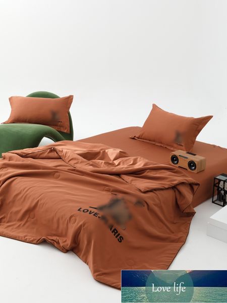 Люкс бренд вымытый шелковый летний одеял с четырьмя частями лето-прохладное кондиционер.