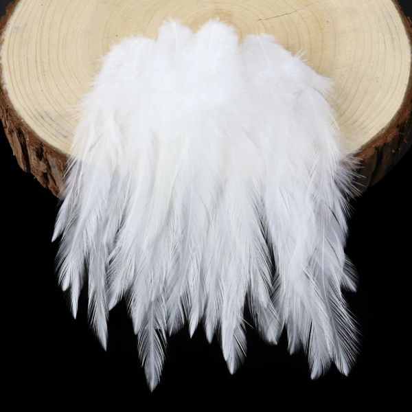 24pcs brancos penas decorativas avestruz frango peru pena para artesanato judeu judeu, fazendo acessórios decoração de plumas naturais