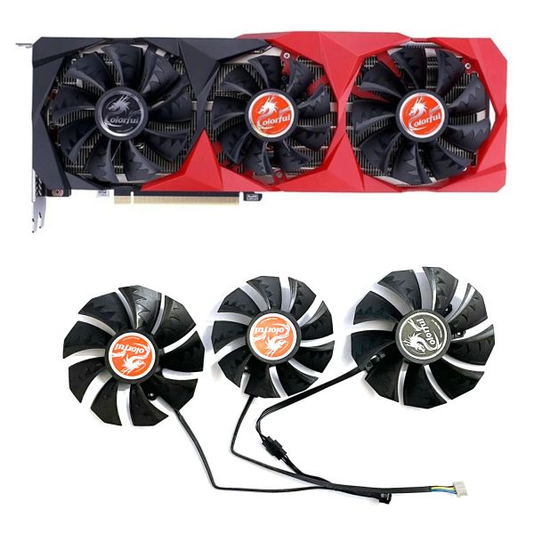 Pads 3pcs Novo cooler de 87 mm 4pin RTX3060 GPU para geforce colorido RTX 3060 3070 3080 TI 3090 NB 12GV CARDE DE REFRIGENHO DE CARTA DE