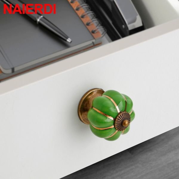 Naierdi 40mm Kabak Seramik Kulpları Çekmece Knobs Dolap Kapı Kulpları Vidalı tek delikli dolap kolları mobilya sapı