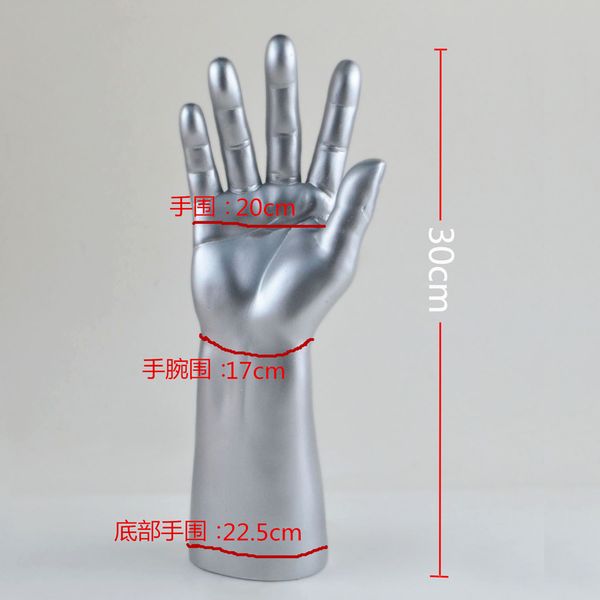 Novo Hand Mannequin Hand para Luvas de exibição Jóias Ring Watch Bracelet Men Model Hand 14inch