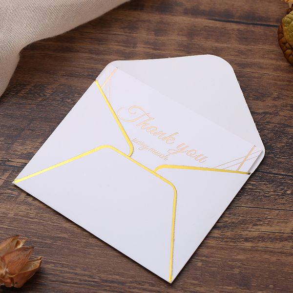 10 PCS mini ouro gravado Cartão de agradecimento Valentine Feliz Aniversário Festa de Natal Convites de casamento Cartão Cartas de felicitações Cartões