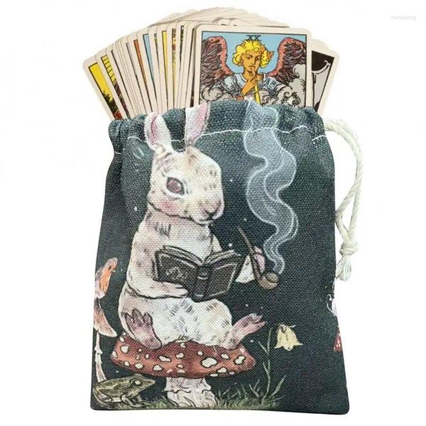 Aufbewahrungstaschen Oracle Card Bag Pilz Druck Schmuckbeutel 5.12x7,09 Zoll Kordelkrace kleine Größe für Runenwürfel