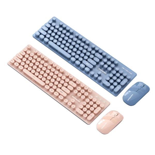 Combos 104 Перезаряжаемая беспроводная Bluetooth -Compatible Gaming Keyboard и Set Mouse Set Ultrathin Dual Mode для домашнего офиса Dropship