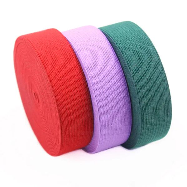 2-10meter/Pack Breite-2 cm elastische Bandfarbe häkelnde Stretchseilzubehör Polyester Flat DIY Cloding Beutel Material liefert Material