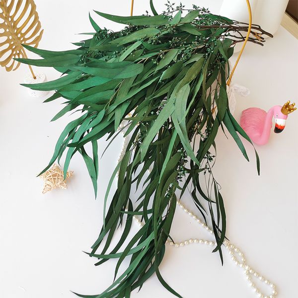 O milho de eucalipto seco deixa flores naturais eternnell preservado com flores secas de casamento de casamento floral grama decoração de casa