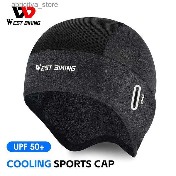 Caschi ciclistici West Biking Raffreddamento per il cranio Casco estivo rivestimento Breath Anti-UV Cycling Sports Cappellino Bicyc Motocyc ASCIUTO Quick Dry Cap L48