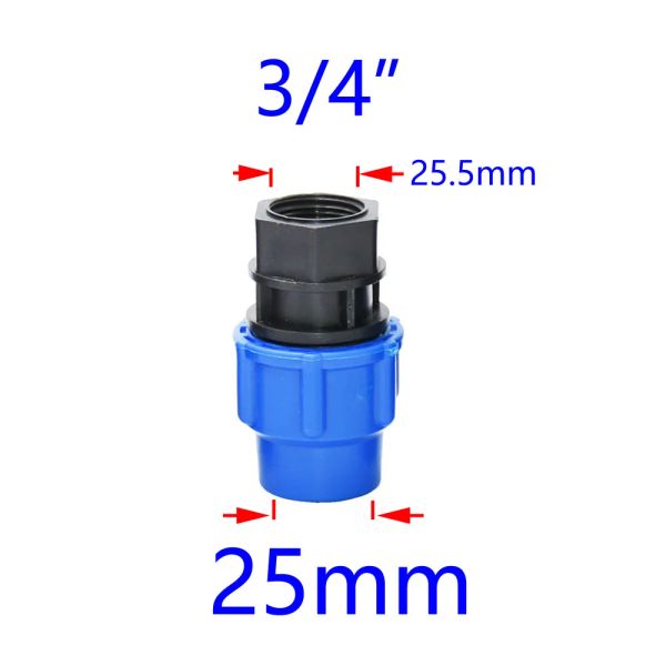 20/25/32/40/50mm PEF TUBI Valvola a sfera del connettore rapido con 1/2 3/4 1 1,2 Accoppiatore filettatura da 1,5 pollici per l'irrigazione agricola