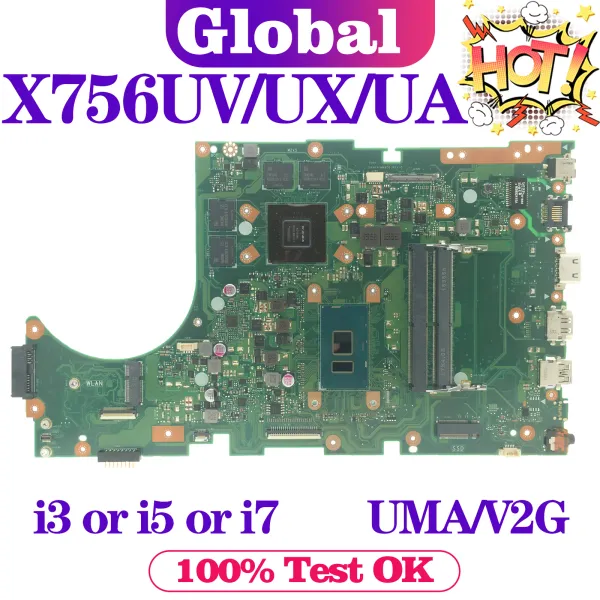 Laptop madre scheda madre a756u per asus x756uq x756ur x756uak x756u x756uv x756uj x756ua x756uqk x756ux mainboard i3 i5 i7 uma/pm/v2g