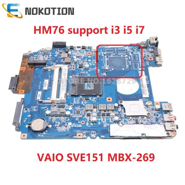Motherboard Nokotion Laptop Motherboard für Sony Vaio SVE15 SVE151 SVE15112FXS MBX269 DA0HK5MB6F0 A1876097A A1892852A HM76 DDR3 Main Board