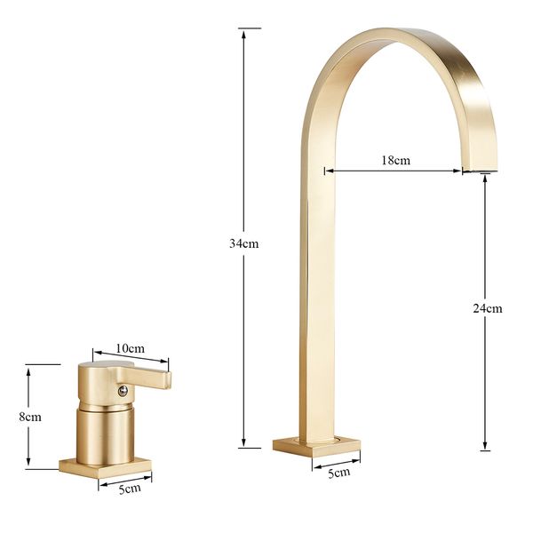 Torneira de torneira de bacia dourada preta Torneira de banheiro de ouro rosa de ouro rosa Pia da bacia do banheiro Torneira 360 Mixer de bico rotativo Torneira