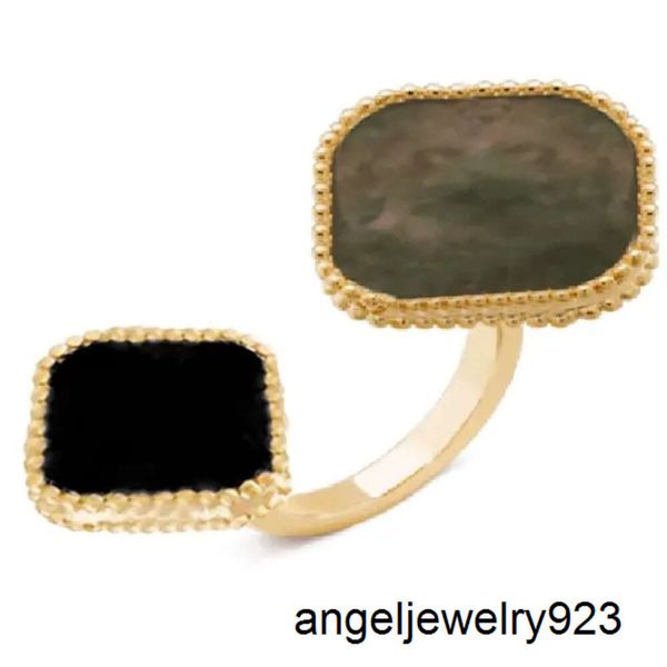 Argento classico 2 fiori a trifoglio designer di gioielli di gioielli per fortuna motivi regolabili anelli bianchi perla 18k anelli di farfalla per furgone oro