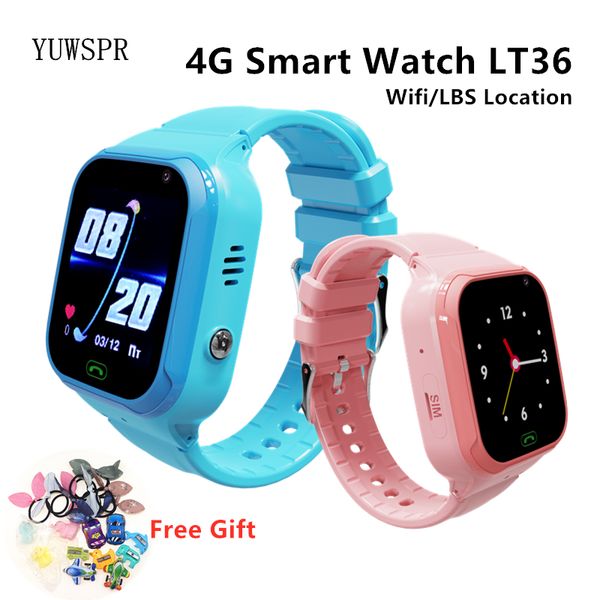 Kids GPS Tracker Smart Watchs WiFi LBS Tracking videocamera per videocamera per bambini Smartwatchs per 3 ~ 10 anni Girls Boys Girls Lt36