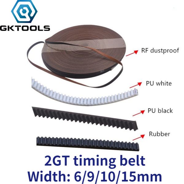 GKTOOLS 1000mm 3D-Drucker GT2 Open Synchronous Timing Riemenbreite 5/6/9/15mm Gummi-Samll-Rückschläge 2GT-5/2GT-6/2GT-9/2GT-15mmmm