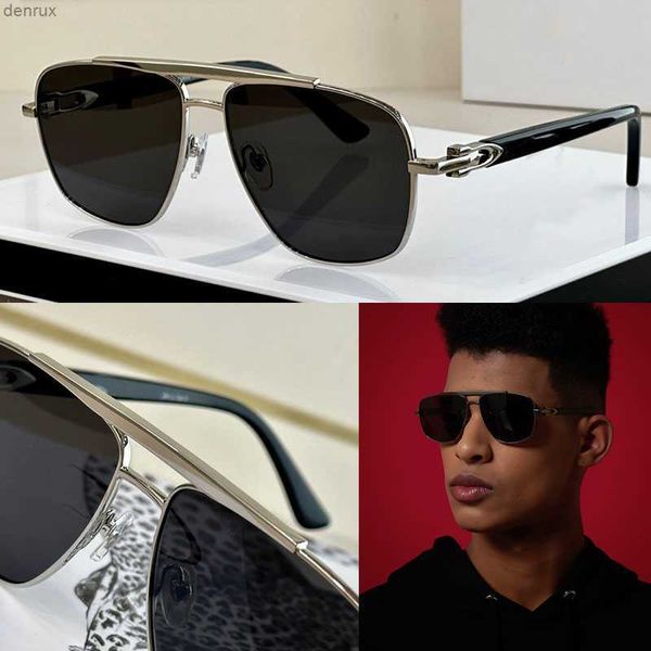 Óculos de sol Man Buckle Metal Design Metal Glasses Sunglasses Mulher Moda Eyewear Glass de Relaturos de Glass de Sol