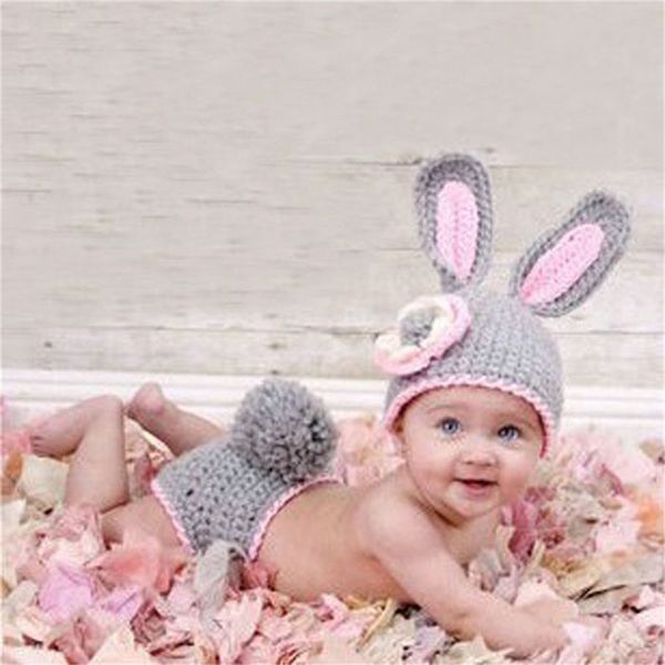 Neonato bambino carino all'uncinetto incorporato in costume outfit foto fotografia per cappelli per bambini oggetti di scena per bambini neonati neonati outfit carino 0-12m