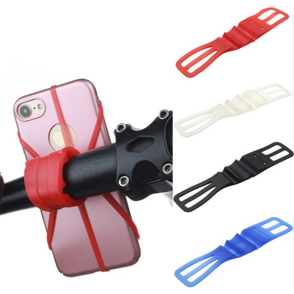 Banda de suporte para telefone de bicicleta de silicone para smartphone Mount Mount Motorcycle Phone Phone para iPhone para Samsung GPS Fácil instalação