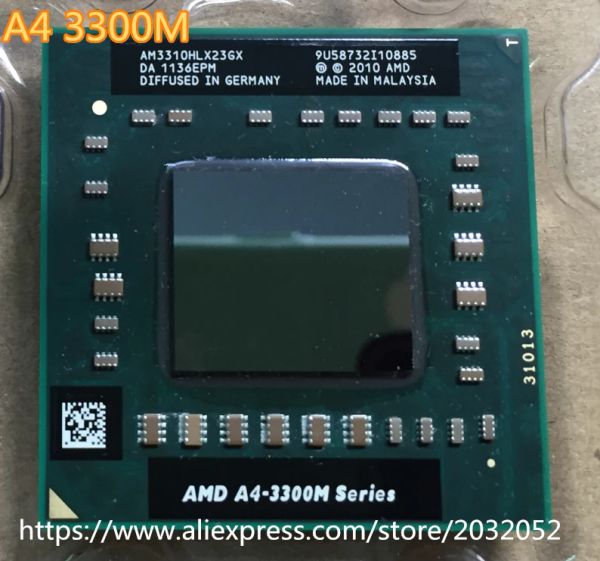 Процессор AMD A43300M Процессор 2 МБ/L2/1,9 г сокета FS1 PGA722 AM3300DDX23GX A4 3300M 35 Вт ЦП ноутбука (работа 100% Бесплатная доставка)