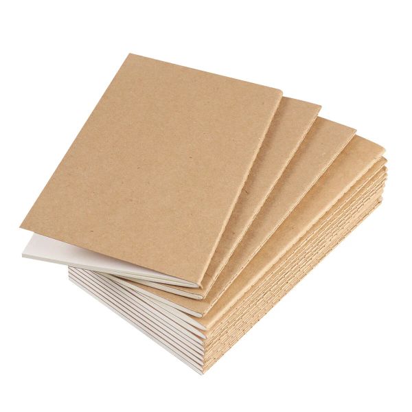 Notebooks 12pcs para trabalho em branco Kraft Paper Vintage Sketch Notebooks Memomando Diário Notebooks Planner Planner Pad para viajantes