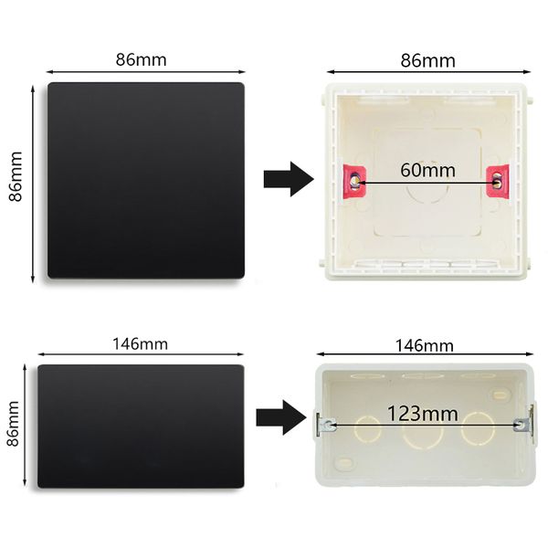 UK Standard -Power Socket 13A Dual USB -Ladeanschlüsse 2.1A LED -Indikator Eins Doppelwandauslass Schwarz Plastik Malta Singapur