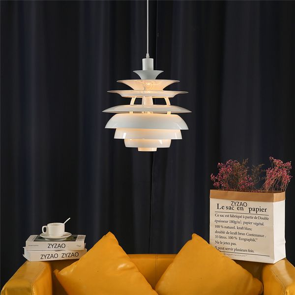 Postmoderne Aluminium -Anhänger Lichter Nordic Designer Hanglamp für Wohnzimmer Dekor Leuchten Schneeball montiert Kronleuchter E27