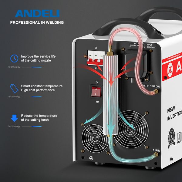 Andeli Plasma-Schneidemaschine mit eingebauter Luftpumpe Industriehochfrequenzplasmaschneider