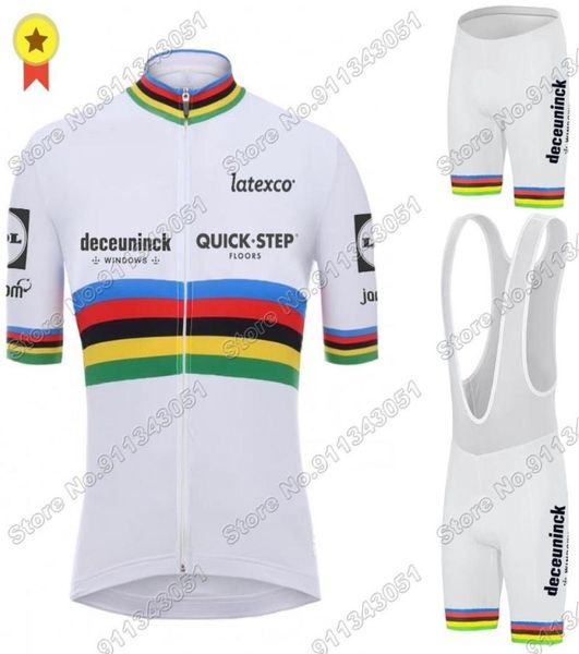 White World Quick Step Cycling Jersey Set Race Clothing Road Bike Suit Bicycle Shorts Bibs Maillot Cyclisme Conjuntos