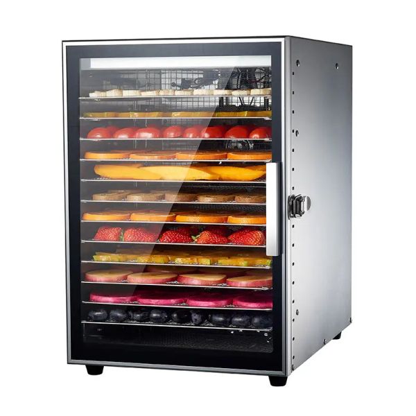 Dehydratoren 12 Layer Food -Dehydrator, Edelstahl kommerzieller Obsttrockner, Tiernahrungstrockner, Gemüse -Snacktrockner Dehydrator -Lebensmittelautomaten