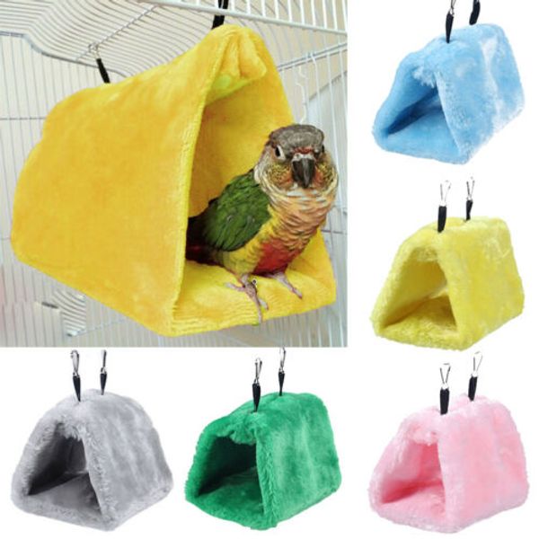 Pet Kuş Papaz Peluş Peluş Parakeet Budgie Sıcak Üçgen Hammock Kafe Kulübe Yatak Asma Mağarası 2020 Sıcak Düz Renkli Pet Aksesuarları