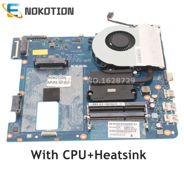 Motherboard Nokotion für Samsung NP355V5C NP355 NP365 Laptop Motherboard QMLE4 LA8864P -Socket FS1 mit CPU+Heatingkörper