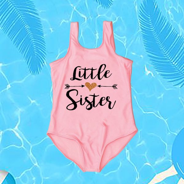 Big /Litttle irmã combinando roupas de banho bebê menina de uma peça de maiô para 2-7 anos de adolescência de biquíni de biquíni ternos de banho infantil