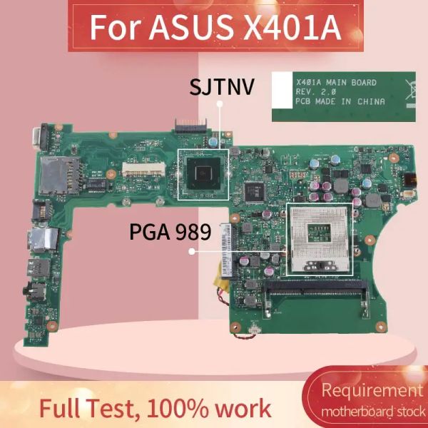 Материнская плата X401A Материнская плата для ноутбука для ASUS X301A X401A X501A HM70 PGA989 Notebbook Mainboard Rev 2.0 SJTNV HM70 DDR3