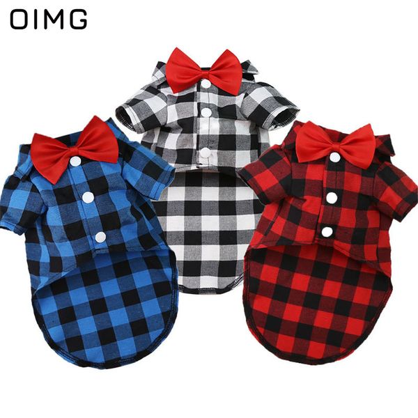 Oimg Handsome Small Meduim Dogs Grooming Blome Spitz Pomeranian Schnauzer Ploid Block T-shirt cagnolini cagnolino vestiti per cani cagnolino