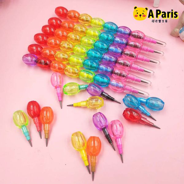 4pcs/conjunto Blocos de construção alunos de lápis montando e escrevendo cores constantes de cor para crianças lápis não-tóxico Kawaii School Supplies