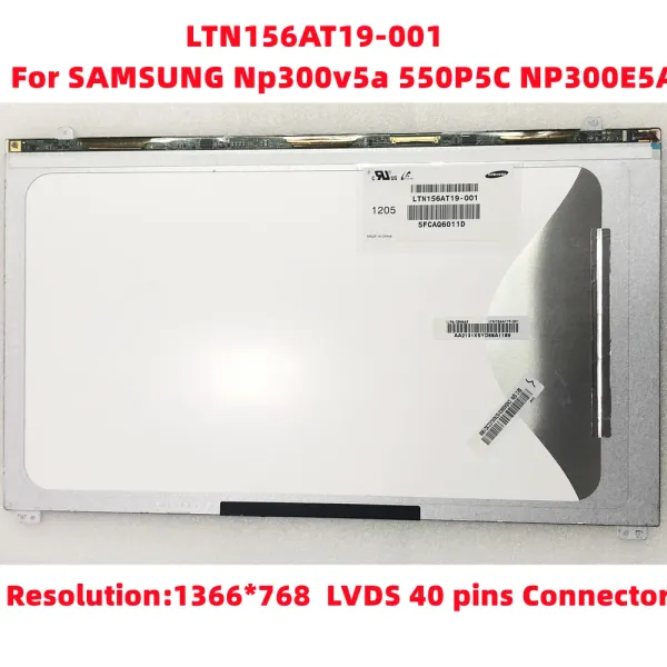 Screen LTN156AT19 001 501 503 LTN156AT18 15.6 Slim LED für Samsung NP300v5a 550p5C NP300E5A Laptop LCD -Bildschirmanzeigematrix