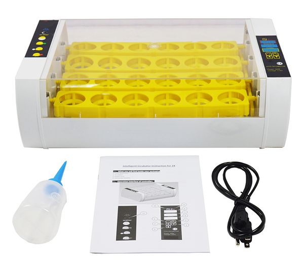 24 ovos incubadora 60w Controle de temperatura digital Automático galinha pato pato pato patos patos gansos eu/EUA/au/au
